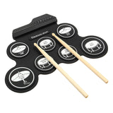 Electronic Drum Digital USB 7 Pads Roll up Drum Set Silicone Electric Drum Pad Kit With DrumStick Foot Pedal percussion