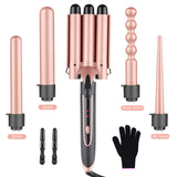 Professional Hair Curler Hair Curling Iron Ceramic Styling Tool, Electric 5 in 1 Hair waver Pear Flower ConeRoller Curling Wand