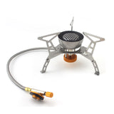 Desert Fox Backpacking Gas Stove Portable Folding Gas Burner Foldable Camping Cooker Stove with Box for Hiking,Rated Power 3500W