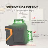 2D Cross Line Laser Level with Bracket 30M/ 98FT Self Leveling 2 x 360-degree Horizontal Vertical Green Beam Laser Level Tools