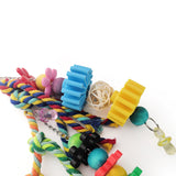 Parrot Hanging Swings Cage Colorful Toys Bird Supplies Cotton Rope Standing Chewing Bite Colorful Beads Hanging Climbing Toys