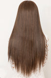 Chemical Fiber Wig Women's Middle Split Long Straight Hair Wigs Mechanism Rose Net Chemical Fiber Head Cover Wigs