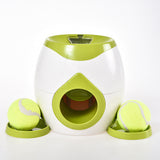 Tennis Launcher Pet Dog Feeding Interactive Toy Automatic Throwing Machine for Food Reward with 2 Balls Slow Feeder for Dogs