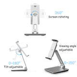 Height Adjustable Smartphone Holder Tablet Stand Aluminum Screen 360 Rotating Bracket for iPad Pro Air Mini 4 - 13''