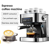 1.6L 220V 20Bar Espresso Coffee Maker Machine Small Semi Automatic Cappuccino Italian Steam Type Milk Frother Touch Panel