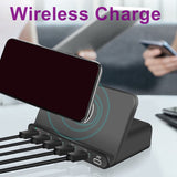 60W Multi USB Fast Charger, Quick Charge QC3.0 Wireless Charger for Iphone 8 11 Pro for Samsung S20 EU Plug
