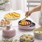 220V Ceramic Mini Electric Egg Cooker Household Non-Stick Multifunction Frying Pan Multi Cooker Steaming Machine