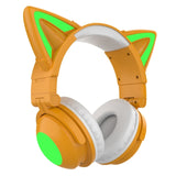 Cat Ear Headphones, LED Lights Computer Headphones, Headset Bluetooth 5.0 Headphones, Built-in Microphone