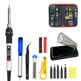 Soldering iron kit adjustable temperature 80W LCD solder welding tools Ceramic heater soldering tip Desoldering Pump Family Pack