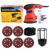 300W Random Orbital Electric Sander Machine with 125mm Sandpapers120V/240V Strong Dust Collection Speed Adjustable Polisher