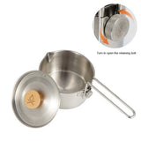 Stainless Steel Camping Kettle Outdoor Camping Pot Outdoor Kettle Portable Cooking Tool Travel Hiking Cookware Equipment