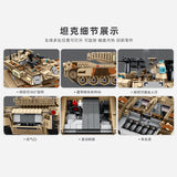 Military series World War II American camouflage M1A2 Main Battle Tank DIY model Building Blocks Toys Gifts