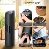 2Pack Electric Salt And Pepper Mill Set, Battery Powered Gravity Pepper Mill With Light And Switch Automatic Pepper Mill