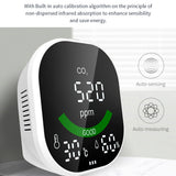 3in1 CO2 Temperature Humidity Monitoring Device Display Air Quality Detector Brightness Adjustment Over-limit Alarm Function