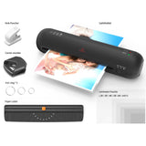 Desktop Laminator Machine Set A4 Size Hot and Cold Lamination 2 Roller System 9 inches Max Width w/ Paper Cutter Trimmer Rounder