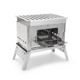 Outdoor Camping Detachable Stoves Portable Stainless Steel Furnace Multifunctional Picnic BBQ Cooking Accessory Firewood Furnace