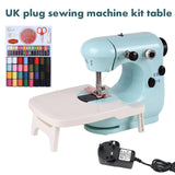 INNE Mini Sewing Machine Manual Portable Needlework Electric Household With Night Light Foot Pedal Table Two Thread Kit Simple