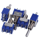 5 Pcs AC 3A/250V 6A/125V ON/ON SPDT Mini 2 Position Latching Toggle Switch