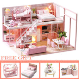 CUTEBEE DIY Dollhouse Wooden doll Houses Miniature Doll House Furniture Kit Casa Music Led Toys for Children Birthday Gift