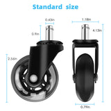 5PCS Office Chair Caster Wheels 3 Inch Swivel Rubber Caster Wheels Replacement Soft Safe Rollers Furniture Hardware