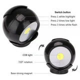 COB LED Rotating Work Light With Strong Magnetic Base Ultra Bright Magnetic Light For Home And Emergency Use High Quality