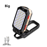 Strong Magnetic Work Light USB Rechargeable LED COB Portable Flashlight Adjustable Waterproof Camping with Power Display