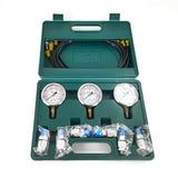 Hydraulic Pressure Gauge Kit Excavator Hydraulic Pressure Meauring Device with 6 Test Couplings 3 Pressure Gauges 3 Test Hose