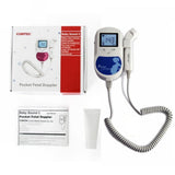CONTEC Fetal Doppler 3MHz Probe Heart Beat Monitor Backlight LCD Blue Color + Free GeL