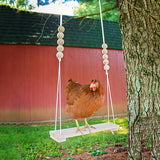 Chicken Swing Toy for Coop Natural Safe Wooden Accessories Handmade Durable Perch Ladder Birds Entertainment Stress Relief