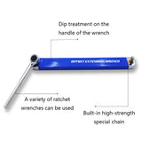 Ratchet Extension Wrench, Multi Function High-carbon Steel Extender Adaptor 1/4" 3/8" 1/2" Hand Torque Gear Socket Nut Tools Set
