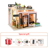 New Diy Dollhouse Kit Wood Little House Miniature Building For Adult Baking Cake Room Kids Toys Doll House Furniture Accessories