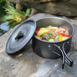 Ultra-light Aluminum Alloy Camping Cookware Utensils Outdoor Tableware Tool Cooking Teapot Kettle Pot Frying Pan Tent Accessory