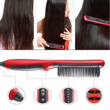 HQT-908B Hair Straightener Durable Electric Straight Hair Comb Brush Fast Heated Ceramic Hair Straightening Brush EU/US Plug