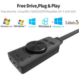 GS3 Virtual 7.1 Channel Sound Card Converter Adapter External USB 3.5mm Headset Stereo for PC Desktop Notebook