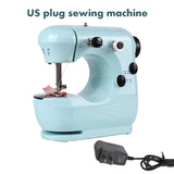 INNE Mini Sewing Machine Manual Portable Needlework Electric Household With Night Light Foot Pedal Table Two Thread Kit Simple