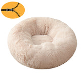 Removable Donut Dog Bed Plush Pet Kennel Round Cat Bed Winter Warm Sleeping Beds Lounger House for Medium Large Dogs Washable
