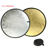 30CM Portable Round Gold And Silver Two-in-one Reflector Mini Photography Live Lighting Photo Supplementary Light Plate