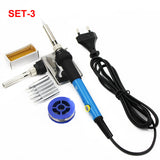 Soldering Iron EU US Plug 110V 220V 60W Thermostatic Electric Mini Solder Iron Station With 6pcs Soldering Tip Solder Wire Rosin