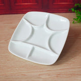 K1AA 7-Well Square White Ceramic Artist Paint Palette for Watercolor Gouache Acrylic
