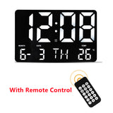 LED Digital Wall Clock Temperature Date and Day Display Electronic LED Clock with Remote Control Display Wall Clock