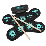 Portable Foldable Drum Pad Electronic Drum Set Powerful Bass Effect for Learning Drum