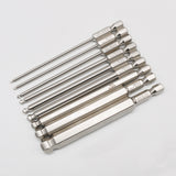 9Pcs S2 Steel Magnetic Hexagon 100Mm Length Ball Head Hex Driver Bit Set Manual Tool H1.5H2 H2.5 H3 H4 H5 H6 H8 H10