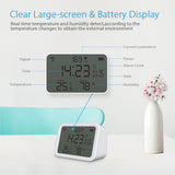 Tuya WiFi Temperature Humidity Light Detection Alarm Clock 4 In 1 Intelligent Sensors Household Temerature Humidity Sensors
