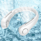 1800mAh Hanging Neck Fan USB Rechargeable Summer Cooling Fans Outdoor Sports Leafless Mute Sports Fans Wearable Neckband Fan