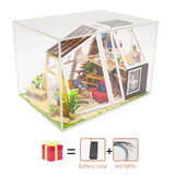 Sakura Tree Pink Diy DollHouse Wooden Miniature Furniture Doll House maison Model Building Kits casa Toy For Kids Girl Xmas Gift