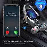 2021  FM Modulator Transmitter Bluetooth 5.0 FM Radio QC3.0 USB Car Charger Handsfree Car Kit Wireless Aux Audio FM Transmiter