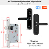 YiToo S3 WIFI Fingerprint Lock Waterproof Biometric Smart Door Lock With Tuya APP Remotely / Rfid Card / Password /Key Unlock