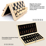 Magnetic Wooden Chess And Checkers Set Board Games For Kids And Adults For Travel Portable Folding Beginner Chess Set