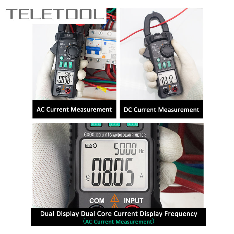 Currentplier Rms Digital Clamp Meter AC/DC Current Voltage current pliers True RMS Auto ...