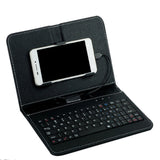 2 IN 1 Wired Keyboard for Mobile Phone Universal PU Leather Keyboard Phone Case Wired Mini Keypad for Andriod OTG Smartphones